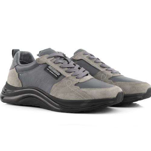 MegaUrban Ash - Gri Süet Detaylı Siyah Tabanlı Sneaker