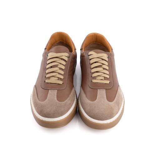 MegaTerra Fusion - Kahve Deri ve Bej Süet Detaylı Retro Sneaker