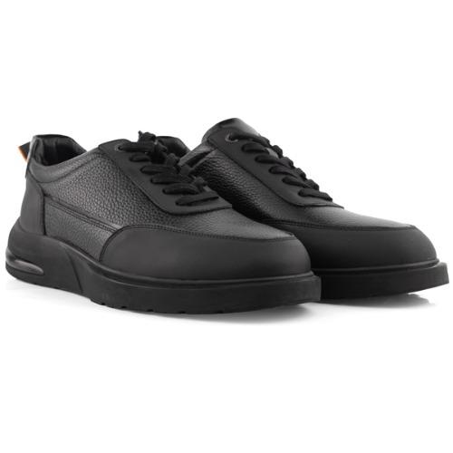 MegaActive Pulse - Turuncu Detaylı Siyah Dokulu Sneaker