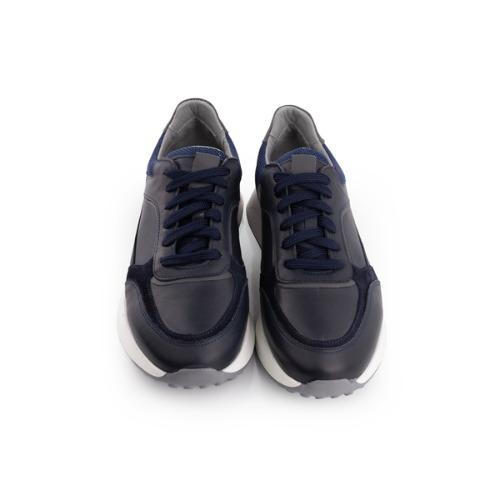 MegaSprint Navy - Lacivert Deri ve Süet Detaylı Runner Sneaker