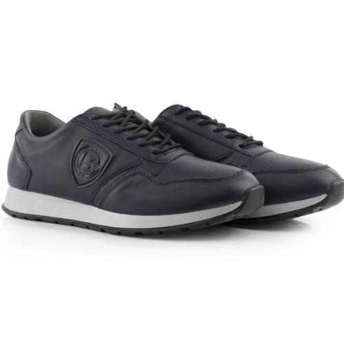 MegaCrest Navy - Lacivert Arma Detaylı Deri Sneaker