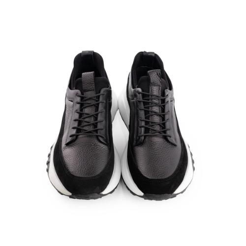 MegaSport Dual - Siyah Süet Detaylı Kalın Tabanlı Sneaker