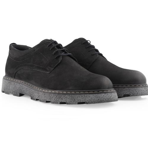 MegaVelvet Trek - Siyah Süet Kalın Tabanlı Casual Ayakkabı